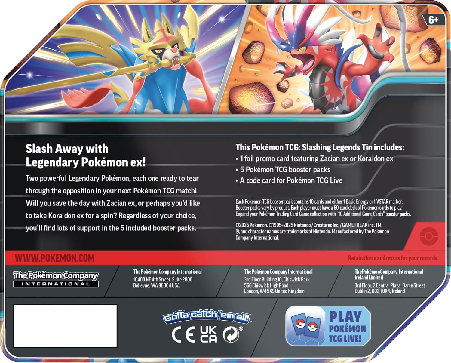 Pokémon TCG: Slashing Legends Tin - Koraidon ex