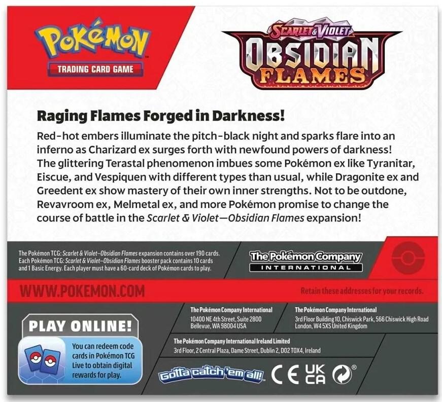 POKEMON TCG: Scarlet & Violet Obsidian Flames Booster Box